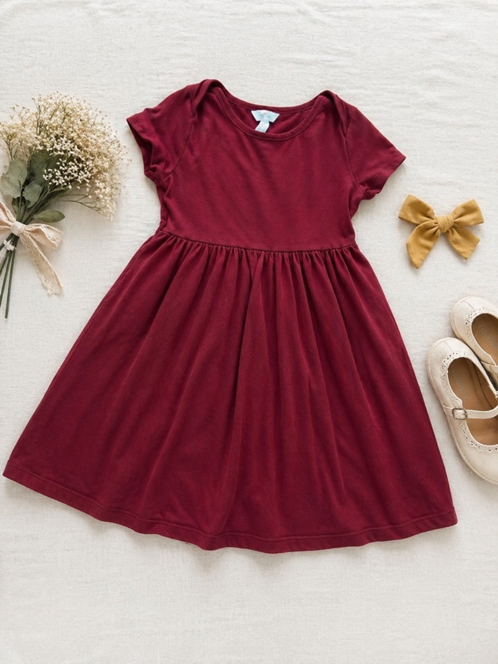 Matilda Jane Rumba Red Knit Dress Size 12 Girls Twirl Soft Cotton EUC
